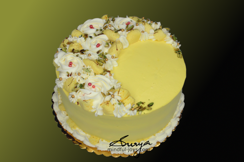 Rasmalai Cake with floral design